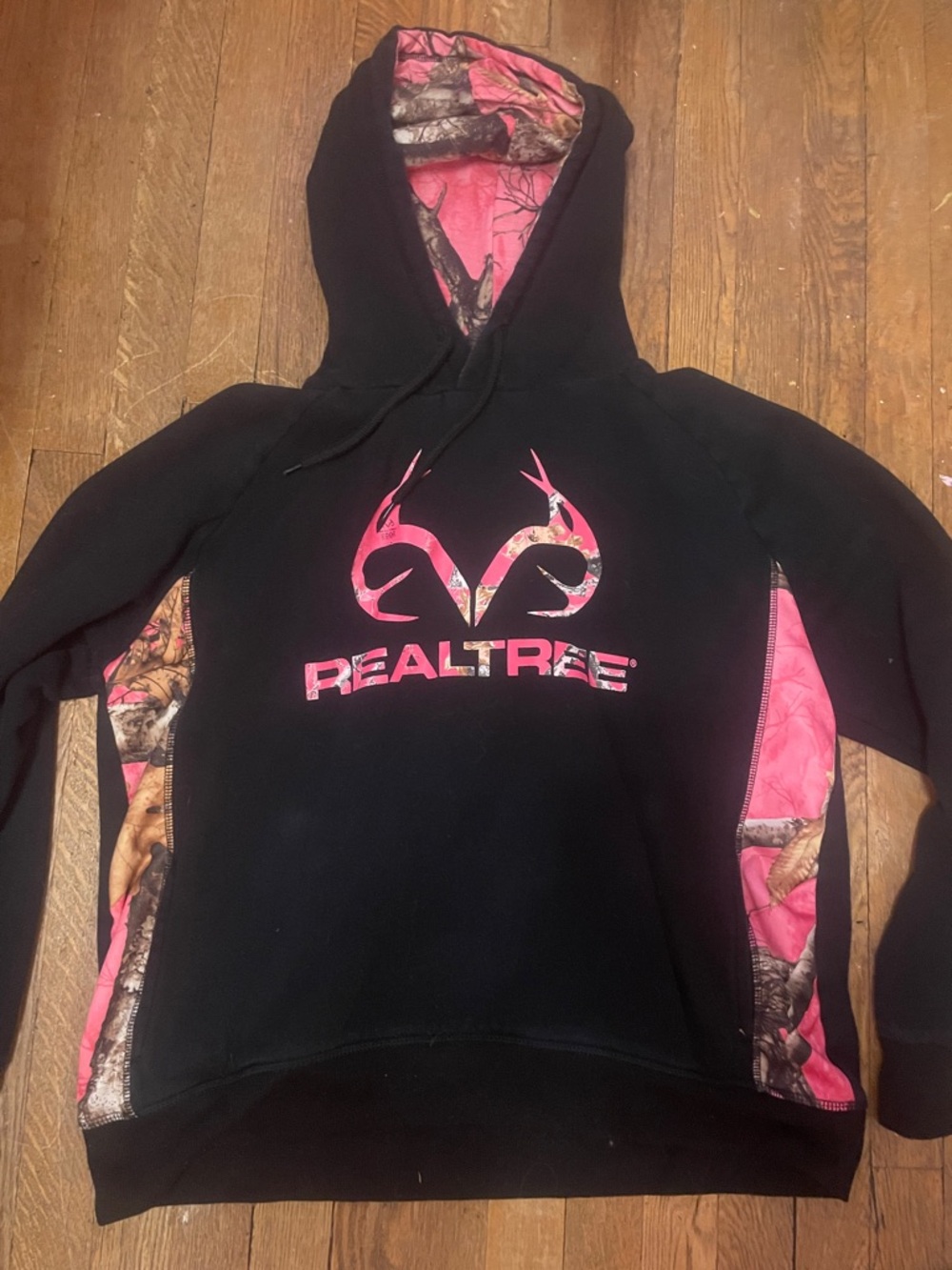 Realtree Black Hoodie with Pink Camo Accents